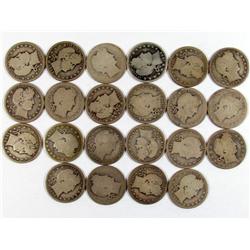 LOT OF 22 BARBER QUARTERS - VARIOUS DATES AND GRAD
