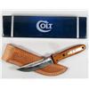 Image 1 : COLT HUNTING KNIFE W/ BRASS SCROLL INLAY ON HANDLE