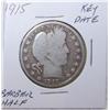 Image 1 : 1915 BARBER HALF KEY DATE VERY LOW MINTAGE