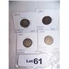 Image 1 : (4) U.S Liberty Nickels VG+--Uncirculated Cond. 1887, (3) 1885