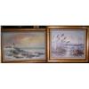 Image 1 : (2) Piece Lighthouse Paintings .Oil on canvas , signed by Gordon. Nicely Framed (2X$)