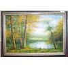 Image 1 : Peaceful Meadows Oil on canvas, nicely framed painting.