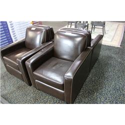 DARK BROWN LEATHER LOUNGE CHAIR