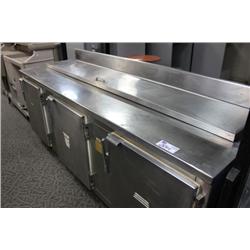 LARGE STAINLESS STEEL 3 DOOR PREP STATION