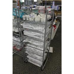 CART W/GLASSWARE -  CUPS ETC