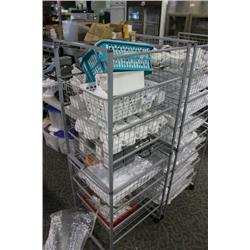 CART W/GLASSWARE -  CUPS ETC