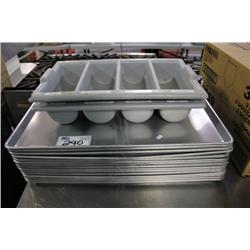 LARGE STACK OF BAKING TRAYS & MISC