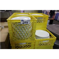 7 CRATES OF WHITE DINNER PLATES