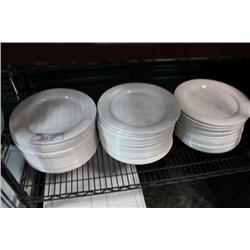 LARGE LOT OF ROUND WHITE DINNER & SIDE PLATES