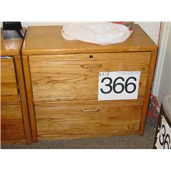 OAK 2 DRAWER LATERAL FILE