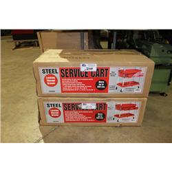 2 MOBILE STEEL SERVICE CARTS