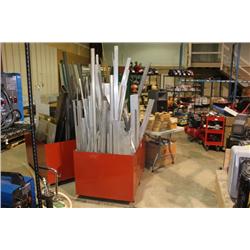 RED BIN OF ALUMINUM & BRASS