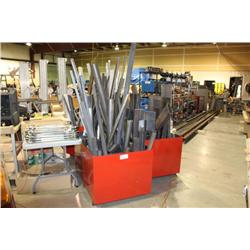 RED BIN OF ASSORTED STEEL