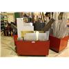 Image 1 : RED BIN OF SHEET METAL -  BRASS & STEEL