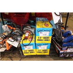 LOT OF 1/2" RIGHT ANGLE DRILLS
