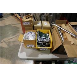 BOX & BIN OF SMALL WRENCHES