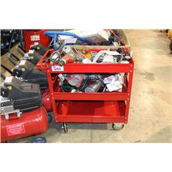 RED 3 TIER MOBILE SHOP CART