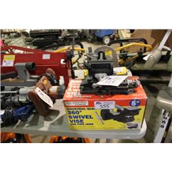 2 BENCH TOP VICE -  PIPE BENDER & ARBOR PRESS