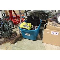 BIN OF WIRES & TOOLS