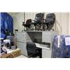 Image 1 : LOT OF GREY OFFICE FURNITURE CHAIRS & FILE CABINET