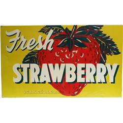 "Fresh Strawberry" Tin Fruit Stand Sign