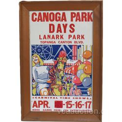Vintage "Carnival Time Shows" Poster In Frame