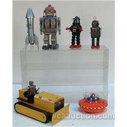 Lot Of 6 Early Space/Robot Type Toys c1930's - 1960's