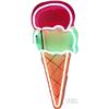 Image 1 : Ice Cream Cone Figural 3-Color Neon Sign