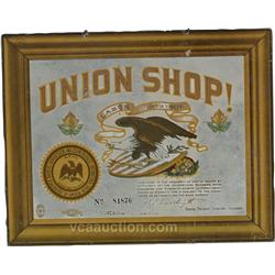"Union Shop!" Tin Sign No. 81876 Union Label