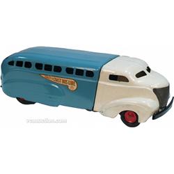 Early Metal "Coast To Coast Bus Line" Toy Bus c1930's