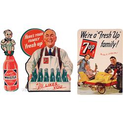 Lot Of 3 Vintage Soda Fountain Cardboard Advertisement