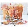 Image 1 : Lot Of 14 Die-Cut Cardboard Ice Cream Parlor Display Si