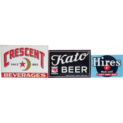 Lot Of 3 Beverages Tin Signs: