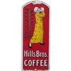 Image 1 : Hills Bros. Coffee Porcelain Sign w/ Thermometer