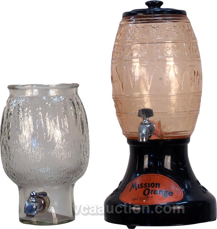 Lot Of 2 Glass Soda Fountain Countertop Syrup Dispenser