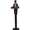 Image 1 : Cast-Iron Floor Model Figural Black Butler Ashtray Stan