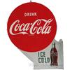 Image 1 : Drink Coca Cola Die-Cut Double Sided Flange Tin Sign