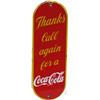Vintage Coca Cola Porcelain Door Push Plate c1930's