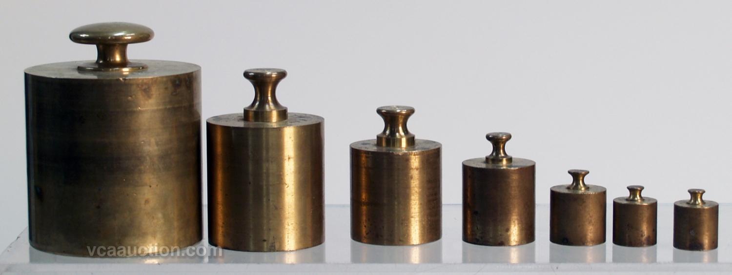 Lot Of 7 Brass Weights