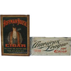 Lot Of 2 Early Tin Cigar Signs: