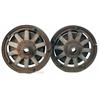 Image 1 : Lot Of 2 Early Wood Spoke Cast-Iron Wheels