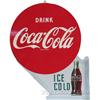 Image 2 : Drink Coca Cola Double Sided Flange Tin Sign