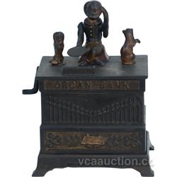 Antique Countertop Cast-Iron "Organ Bank" Cat &