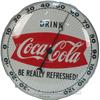 Image 1 : Wall Mount Pam Clock Corp. Coca Cola Thermometer