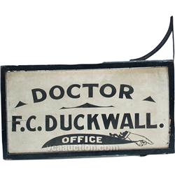 Early Wall Mount Wood & Metal Double Sided "Doctor F.C.