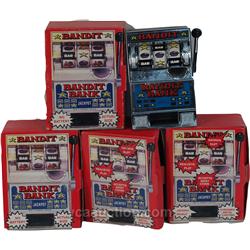Lot Of 5 Miniature "Bandit" Slot Machine Banks