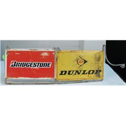 Lot Of 2 Metal Tire Display Top Signs:
