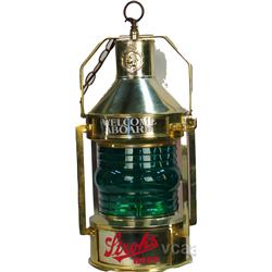 Plastic Hanging Stroh's Beer Nautical Lantern Red & Gre