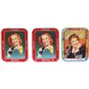 Image 1 : Lot Of 3 Vintage Coca Cola Tin Serving Trays: