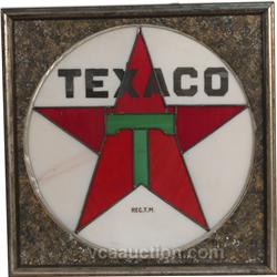 "TEXACO" Leaded Glass Sign